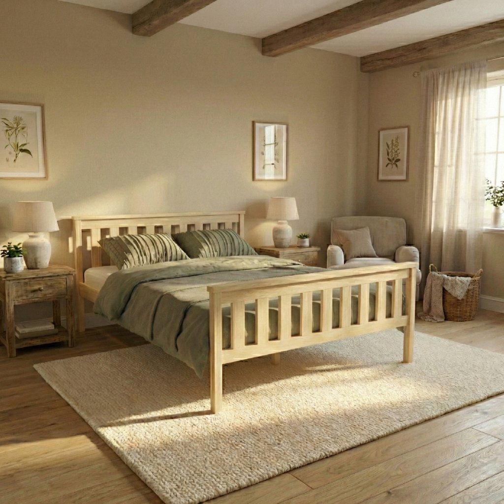 EB Postel z masivu Aneta 90 x 200 cm - Přírodní