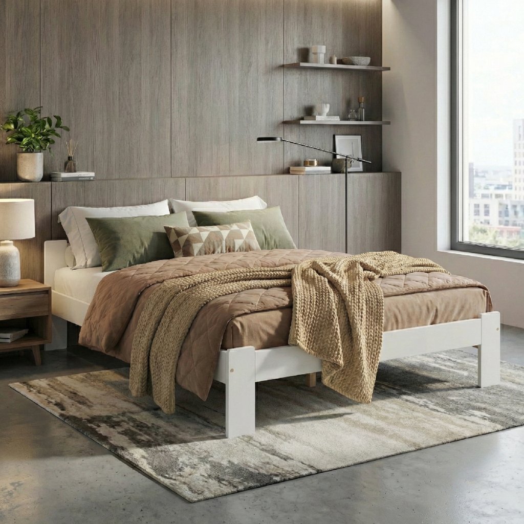 Maxi Postel z masivu Cecilie 180 x 200 cm, Bílá