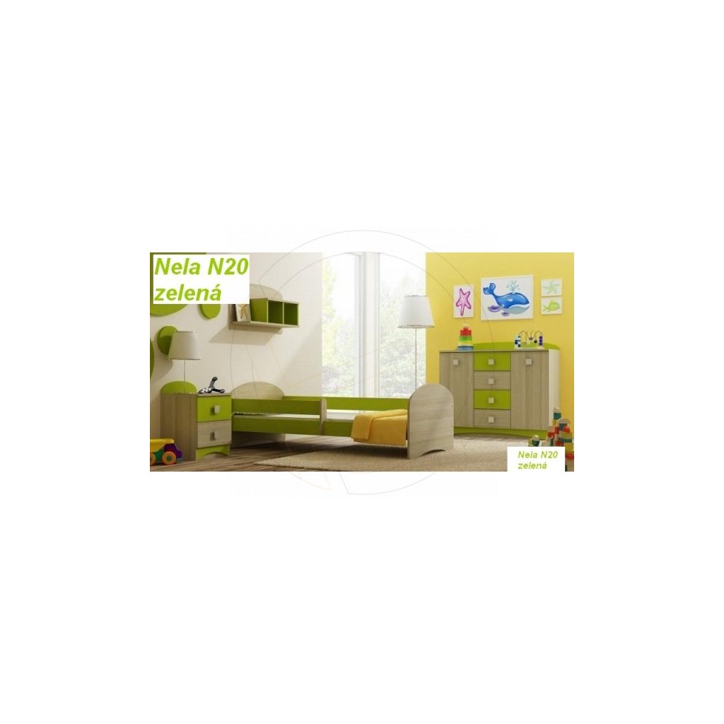 Postel Nela N20 180/90 cm + matrace zelená