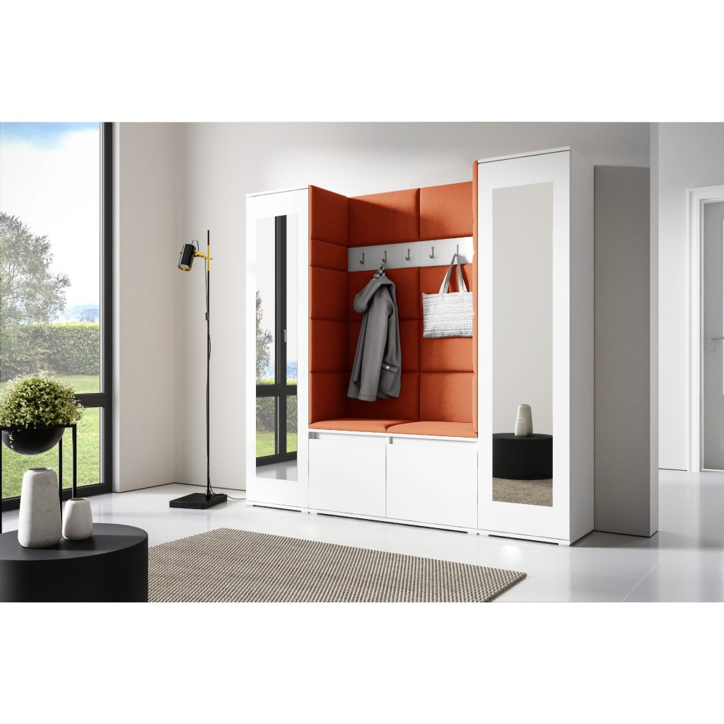 Eka Předsíňová stěna s čalouněnými panely Trinity 31 - Bílá / Okrová 2325