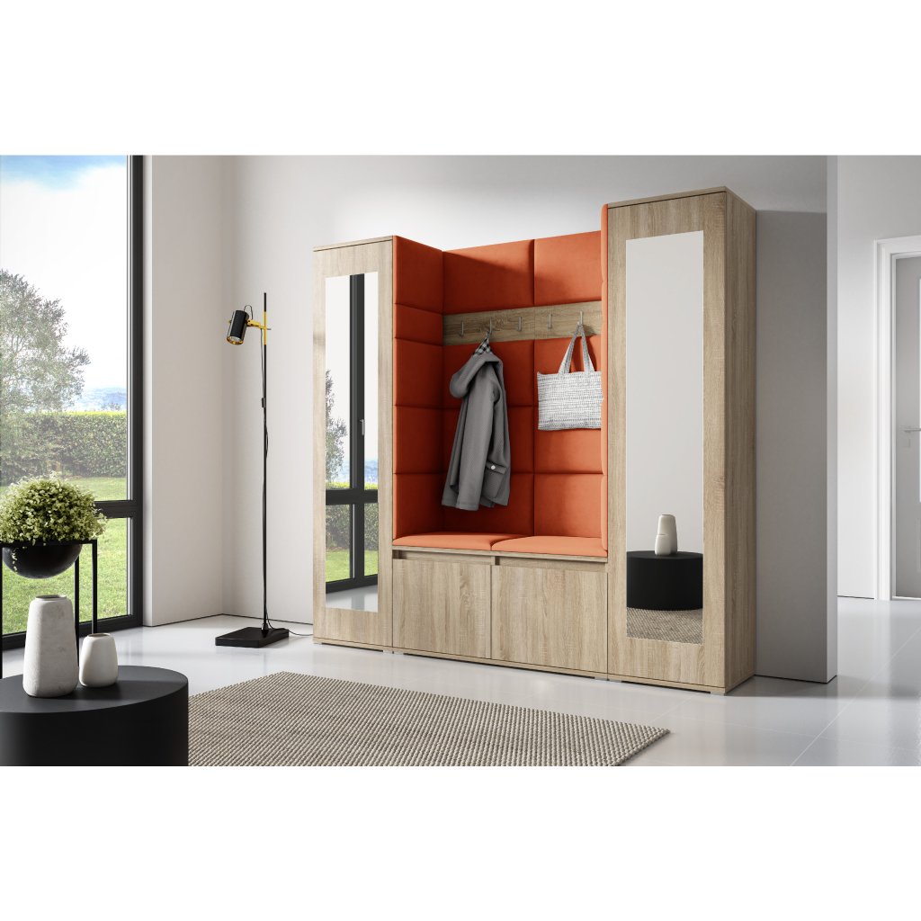 Eka Předsíňová stěna s čalouněnými panely Trinity 31 - Sonoma / Okrová 2325