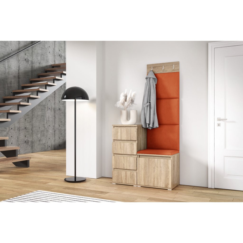 Eka Předsíňová stěna s čalouněnými panely Trinity 36 - Sonoma / Okrová 2325