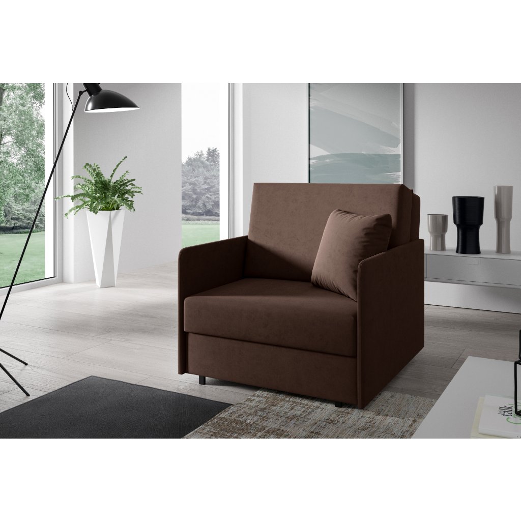 Eka Pohovka AMERYKANKA 166, 90 cm Barva látky: KRONOS 06 (Hnědá)