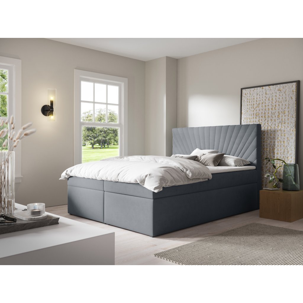 Eka Kontinentální čalouněná postel AFRODITE - Trinity (120x200 cm) Barva látky Trinity: (2314) Šedá