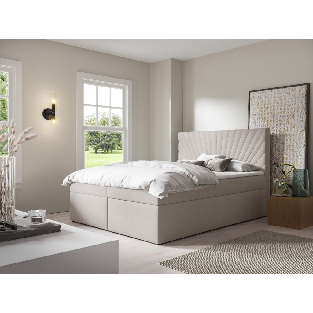 Eka Kontinentální čalouněná postel AFRODITE - Trinity (200x200 cm) Barva látky Trinity: (2331) Tmavá modrá