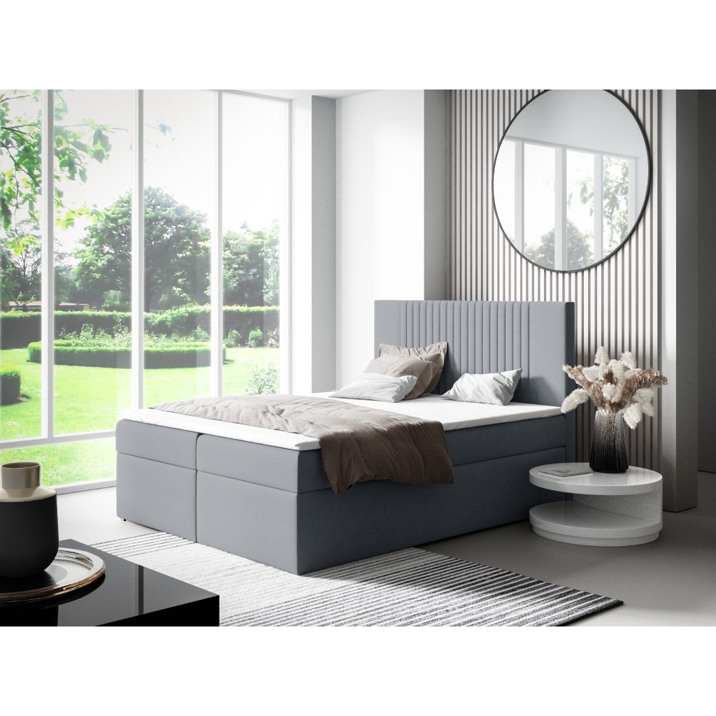 Eka Kontinentální čalouněná postel LINA - Trinity (90x200 cm) Barva látky Trinity: (2314) Šedá