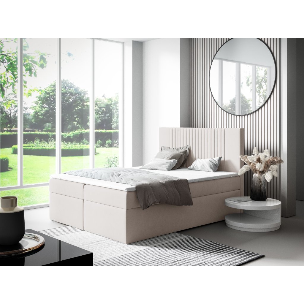 Eka Kontinentální čalouněná postel LINA - Trinity (180x200 cm) Barva látky Trinity: (2331) Tmavá modrá