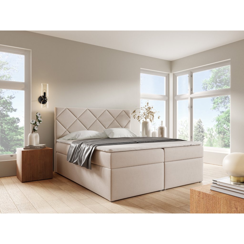 Eka Kontinentální čalouněná postel DIAMOND - Trinity (120x200 cm) Barva látky Trinity: (2331) Tmavá modrá