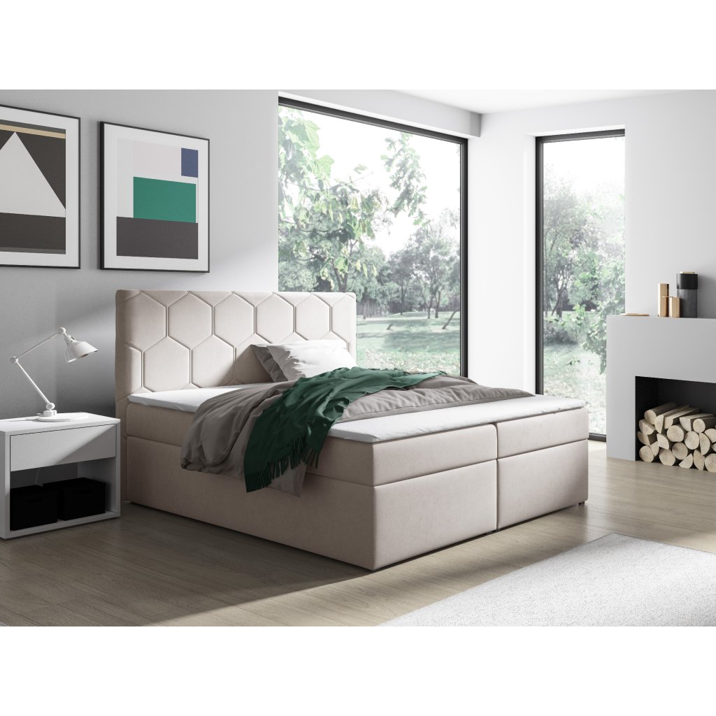 Eka Kontinentální čalouněná postel MEDOX - Trinity (140x200 cm) Barva látky Trinity: (2328) Tmavá zelená