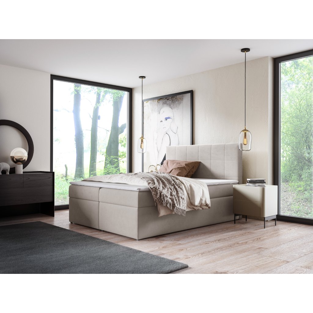 Eka Kontinentální čalouněná postel SMART - Trinity (120x200 cm) Barva látky Trinity: (2328) Tmavá zelená