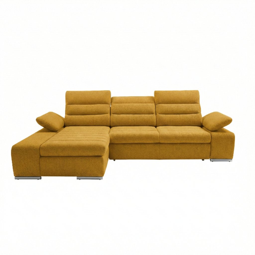 PCo Rohová sedací souprava KAMELOT, 282 cm Roh pohovky: Levý roh, Barva látky: ELEMENT 08 (Žlutá)