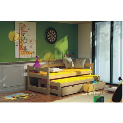 Postel masiv Arnošt 200x90 cm + matrace + šuplíky
