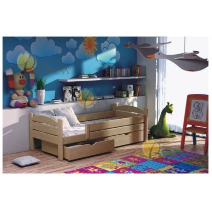 Postel masiv Majka 200x90 cm + matrace + šuplíky