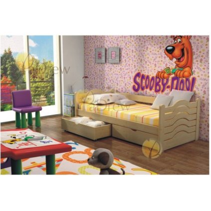 Postel masiv Viola 200x90 cm + matrace + šuplíky