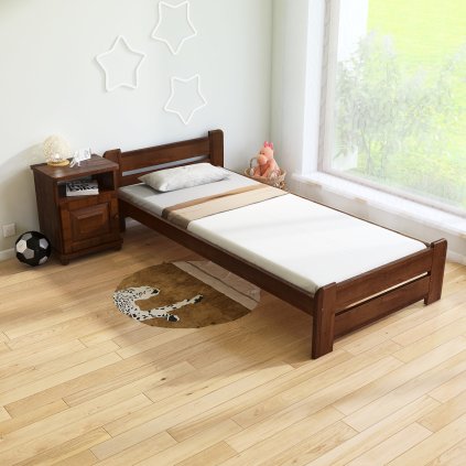 1142 postel masiv union Dub 90 x 200 cm matrace pur t 25 rost