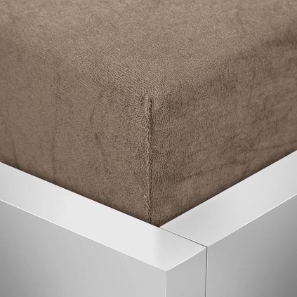 Bavlněné froté prostěradlo s gumkou 160x200 cm - bronz