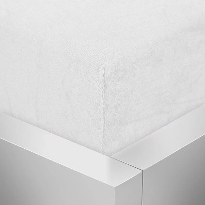 Frote prostěradlo s gumkou 180/200 cm - bílá