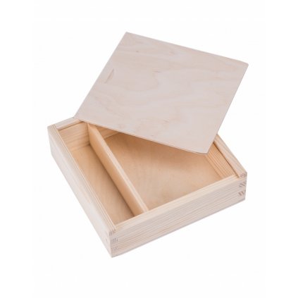 Dřevěná krabička na fotografie 10x15 - 19x19x5 cm, Přírodní