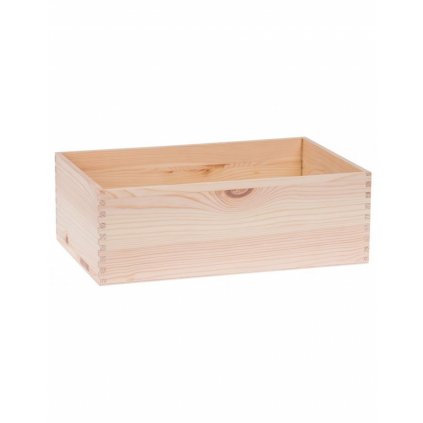 Dřevěná krabička bez víka - 30x20x10 cm, Přírodní