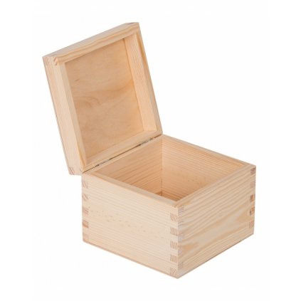 Dřevěná krabička - 13,5x13,5x10,5 cm, Přírodní