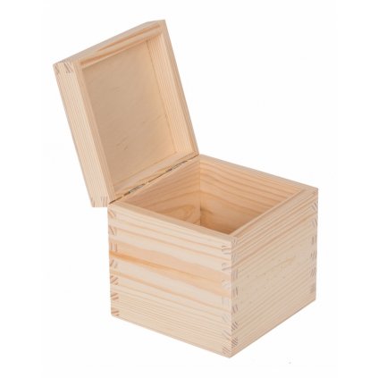Dřevěná krabička - 13x13x13,5 cm, Přírodní
