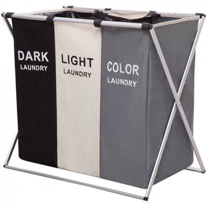 3 Compartment Laundry Hamper Basket with leg