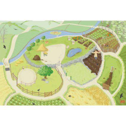 Le Toy Van Hrací koberec PLAYMAT farmářská pole 80x120cm