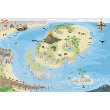 Le Toy Van Hrací koberec PLAYMAT pirátský ostrov 80x120cm