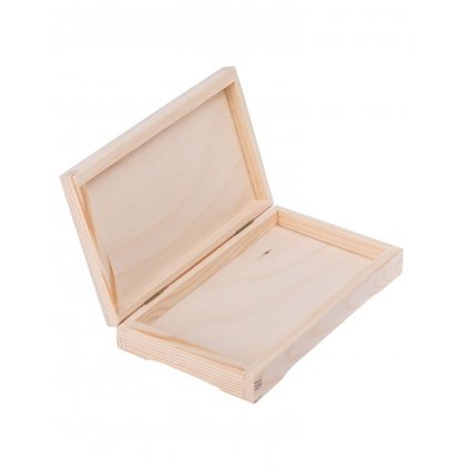 Dřevěná krabička plochá - 20,5x12x3,5 cm, Přírodní