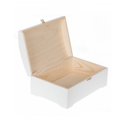 Dřevěná krabička se sponou - 29x20x14 cm, Bílá