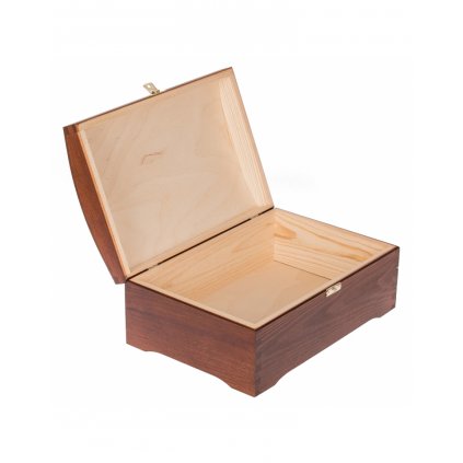Dřevěná krabička se sponou - 29x20x14 cm, Ořech