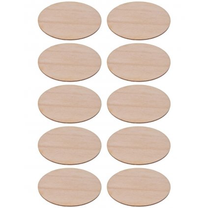 Dřevěná ozdoba (elipsa 10ks) - 5x3 cm