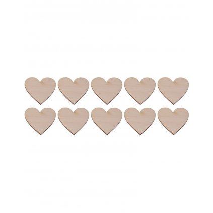 Dřevěná ozdoba (srdce 10ks) - 1x1 cm