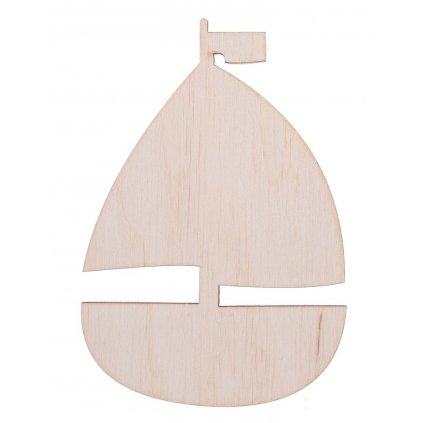 Dřevěná ozdoba (loďka) - 10x6 cm
