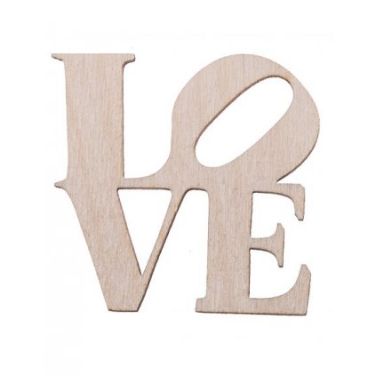 Dřevěná ozdoba (Love) - 6x6 cm