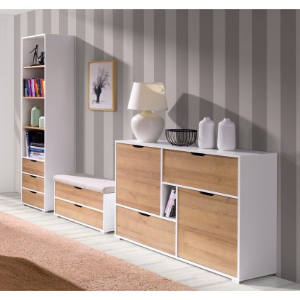 21416 sestava nabytku idea 29 cerna bila remeslny dub