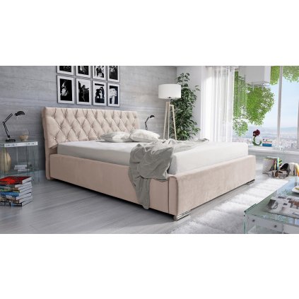 Čalouněná postel Luxurious 90x200 cm (Barva látky Casablanca/Trinity (2308) Tmavá hnědá)