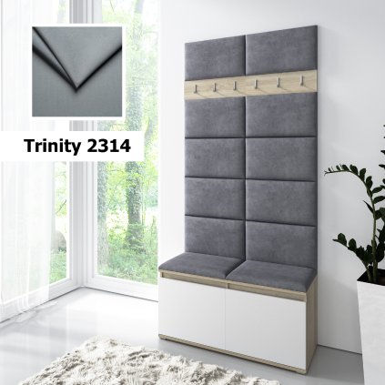 Předsíňová stěna s čalouněnými panely Trinity - Šedá