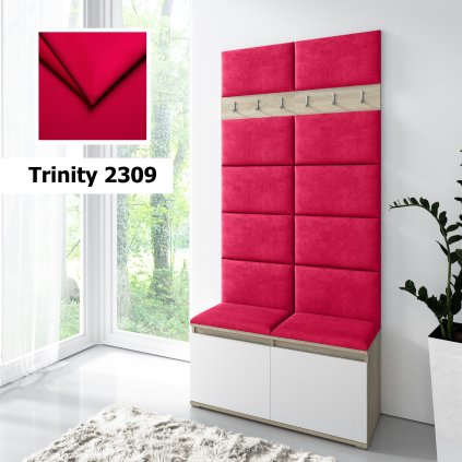 Předsíňová stěna s čalouněnými panely Trinity - Červená