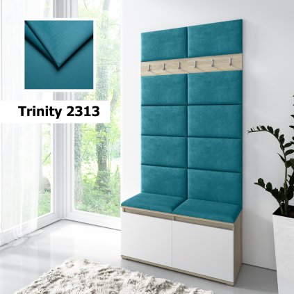 Předsíňová stěna s čalouněnými panely Trinity - Tyrkysová