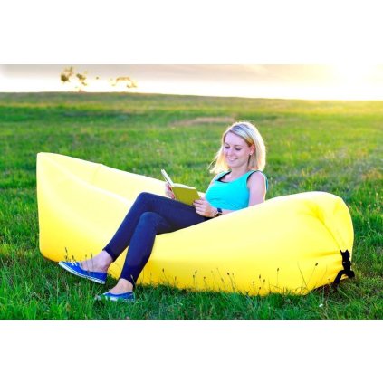 0003111 nafukovaci vak lazy bag dvouvrstvy zluty