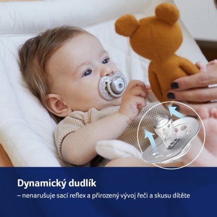 LOVI Dudlík silikonový dynamický BUDDY BEAR 0-3m 2ks