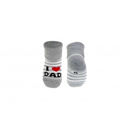 Kojenecké  ponožky - I love dad - vel. 68 - 74 - šedé