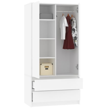 Szafa garderoba 90cm 2d 2sz biala B 9 Kod producenta B 9TIP