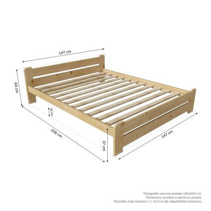 464 postel union 140 x 200 cm barva Dub