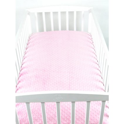 BabyLux PRZESCIERADLO Z GUMKA MINKY 60x120 ROZOWE EAN GTIN 5903689793025 2