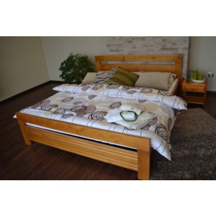Postel Amor olše 180/200 cm + matrace Relax - masiv 3,5 cm