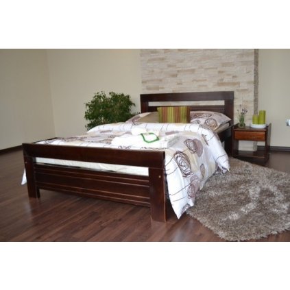 Postel Amor ořech 90/200 cm + matrace Medical - masiv 3,5 cm