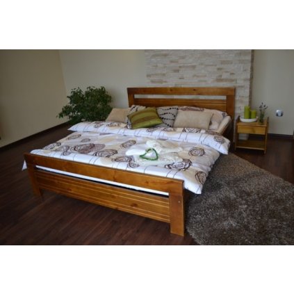 Postel Amor dub 90/200 cm + matrace Relax - masiv 3,5 cm