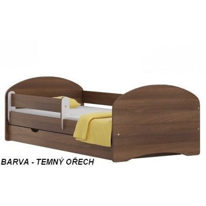 Postel Nela N20 140/70 cm + matrace + šuplík temný ořech